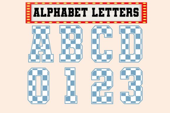 Blue Checkered Easter Alphabet PNG: A Designer's Go-To Asset