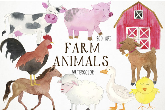 Bringing Rustic Charm to Your Projects with Watercolor Farm Animals