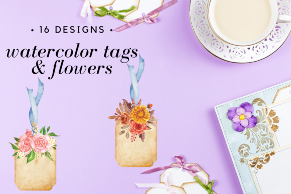 Charming Watercolor Floral Gift Tags Set for Your Projects
