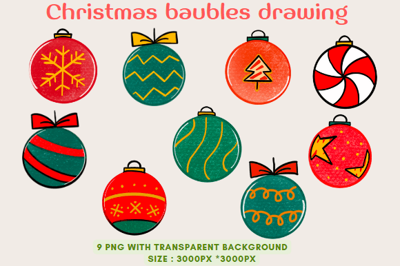 Christmas Buables Drawing: Festive Art for Modern Designs