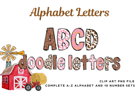 Cowboy Western Doodle Alphabet Letters: Rustic Charm for Modern Projects