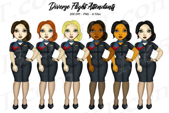 Elevate Your Projects with Flight Attendant Stewardess Clipart