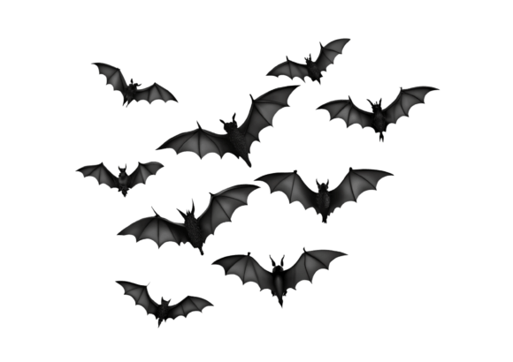 Flying Bats Silhouette Halloween PNG: Instant Spooky Style
