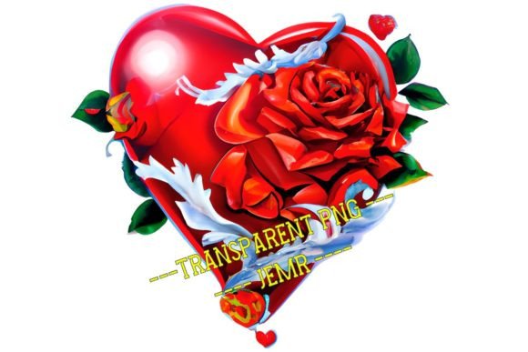Heart and Rose: A Vibrant PNG for Your Creative Toolkit