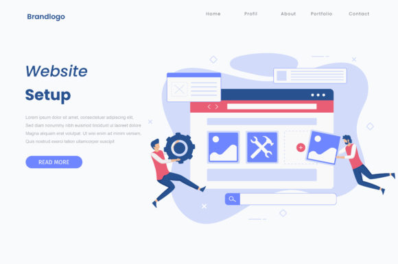 Modernize Your Brand with Flat Design Website Setup Illustration