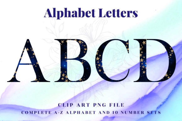 Night Sky Star Alphabet Sublimation: A Celestial Design Asset