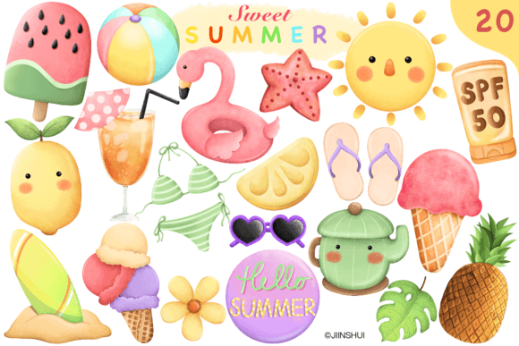 Summer Clipart: A Beach Seasonal Bundle for Your Projects