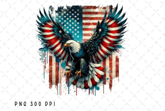 Unleash Patriotic Power with the Eagle Patriotic USA Flag 4th of July PNG