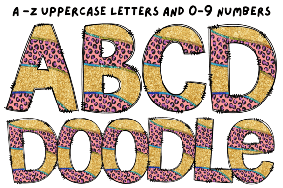 Unleash Wild Elegance with Leopard Glitter Alphabet Sublimation