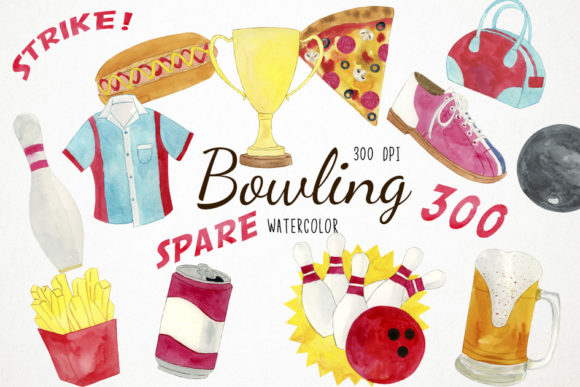 Watercolor Bowling Clipart: A Creative Toolkit for Dynamic Design