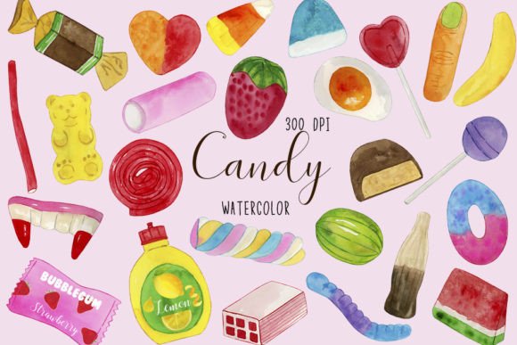 Watercolor Candy Clipart: Sweet Design Assets for Every Project